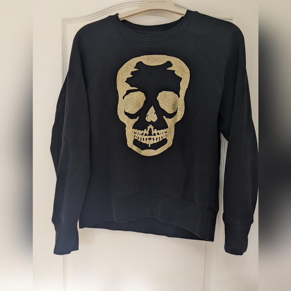 Zadig & Voltaire, size Small, Black sweatshirt with gold skull